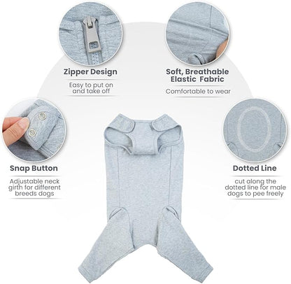 Nanaki Dog Surgery Suit Female Spay, Leg Sleeves for Dog Rear Legs, Doggy Onesie for Surgery Female, Doggy Recovery Suit Male Abdomen, Pet Wound Care Heal Protector, Surgical Suits for Pet Spay