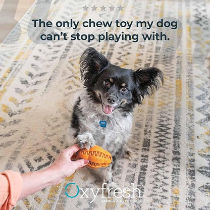 Oxyfresh Dog Dental Chew Toy - Best Durable Rubber Dog Toy & Puppy Teething Toy - Helps Remove Plaque, Cleans Teeth & Freshens Breath Without Brushing (Small)