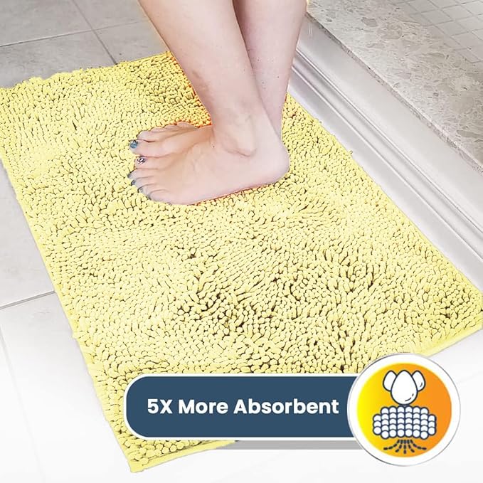 Muddy Mat® Shown on TV – Super Absorbent Door Mat Indoor, Microfiber Quick Dry Chenille Entryway Rug, Non-Slip Front Door Mat, Indoor Mats for Entryway, Machine Washable Pet Rug, Yellow 24"x36"