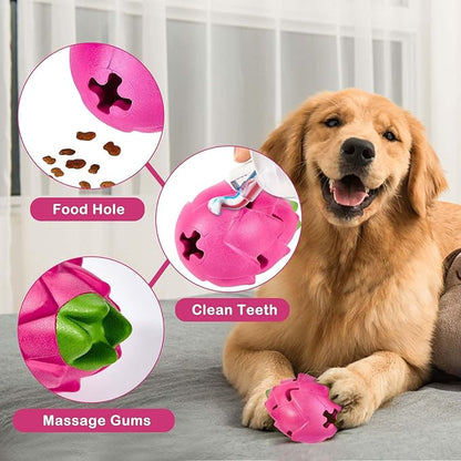 AUSCAT Pitaya Treat Dispensing Dog Toy – Rubber Puzzle Toy for Aggressive Chewers