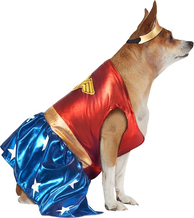 DC Comics: Wonder Woman Pet Costume for For Dogs or Cats by Rubies, XL