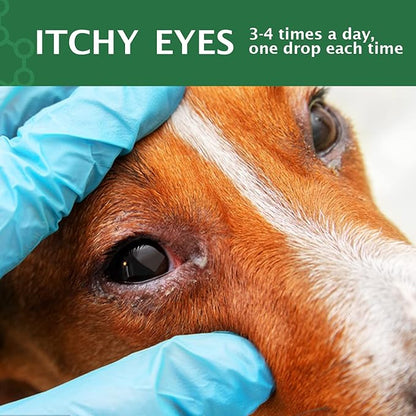 Dog Eye Drops, Eye Cleaner for Dogs & Cats Supports Eyes Infection Relief, Redness & Allergy Eyes Relief, Remove Tear Stain & Eye Debris - Pet Eye Gentle Care Supplement Cats Drops for Eyes - 2 fl oz…