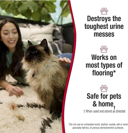 Nature's Miracle Urine Destroyer Plus for Cats, Enzymatic Formula for Severe Cat Urine Stains, 1 Gal