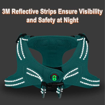 Dog Harness Step in Dog Vest Harness, Reflective Adjustable Puppy No Pull Harness Breathable Soft for Small and Medium Dogs Cats, Ocean Blue, XS