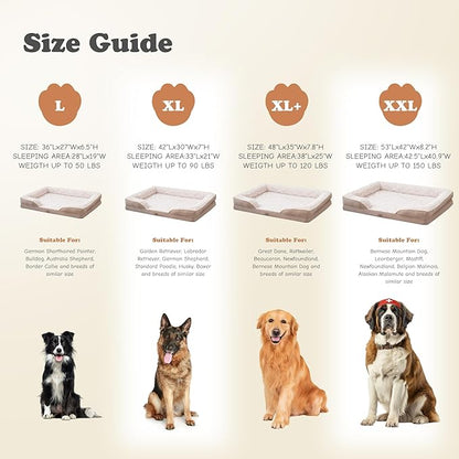 Orthopedic Dog Bed for Extra Large Dogs - XL Washable Dog Sofa Beds Large, Supportive Foam Pet Couch Bed with Removable Washable Cover, Waterproof Lining and Nonskid Bottom