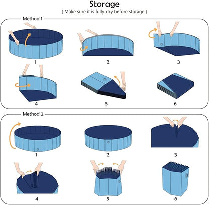 Jasonwell Foldable Dog Pool Collapsible Hard Plastic Swimming Pool Portable Kiddie Pool Pet Pool Doggie Wading Pool Bath Tub for Puppy Small Medium Large Dogs Cats and Kids 48"