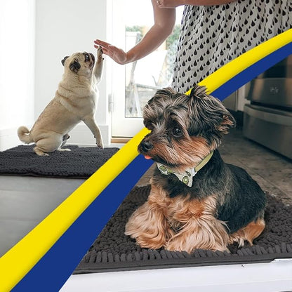 Muddy Mat® Shown on TV – Super Absorbent Door Mat Indoor, Microfiber Quick Dry Chenille Entryway Rug, Non-Slip Front Door Mat, Indoor Mats for Entryway, Machine Washable Pet Rug, Charcoal 36"x60"