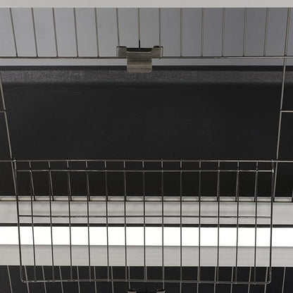 PawHut 54" 2-Story Large Rabbit Hutch Bunny Cage Wooden Pet House Small Animal Habitat with Lockable Doors, No Leak Tray and Waterproof Roof for Outdoor/Indoor Dark Grey