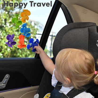 Cute Bear Suction Cup Toy Bath Toys for Kids Ages 4-8 No Hole Bathtub Sensory Toy Airplane Toys for Toddlers 1-3, Connect Build Create Baby Toys, 12 PCS