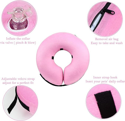 Katoggy Inflatable Dog Collar, Soft E-Collars for Dogs After Surgery, Adjustable Blow up Donut Dog Cone Collar for Small/Medium/Large Dogs and Cats