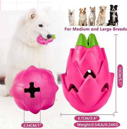 AUSCAT Pitaya Treat Dispensing Dog Toy – Rubber Puzzle Toy for Aggressive Chewers