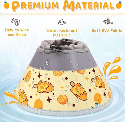 Cat Cone Collar Soft to Stop Licking, Adjustable, Foldable Lightweight Kitten Cones After Surgery Recovery for Cats & Kittens, Cat Cone Alternative (Orange, M)