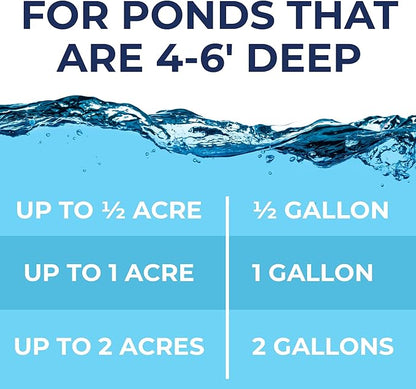 Ultimate Pond Bacteria, Outdoor Pond & Lake Natural Beneficial Bacteria Treatment, Aquatic Odor Reducer & Sludge Digester, Fish, Plant, & Livestock Safe, Easy Dosing Liquid, 1 Gallon Bottle