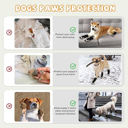 Dog Shoes for Medium Large Size Dogs, Breathable Dog Shoe for Hot Pavement, Dog Booties and Paw Protectors to Prevent Licking, Anti-Slip Dog Boots with Reflective for Summer, Hiking, Snow (Size 3)