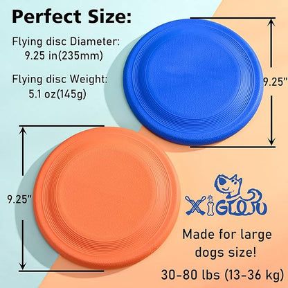 Rubber Flying Disc Dog Toy – 9.25" Puncture-Resistant Fetch Disc for Large Dogs