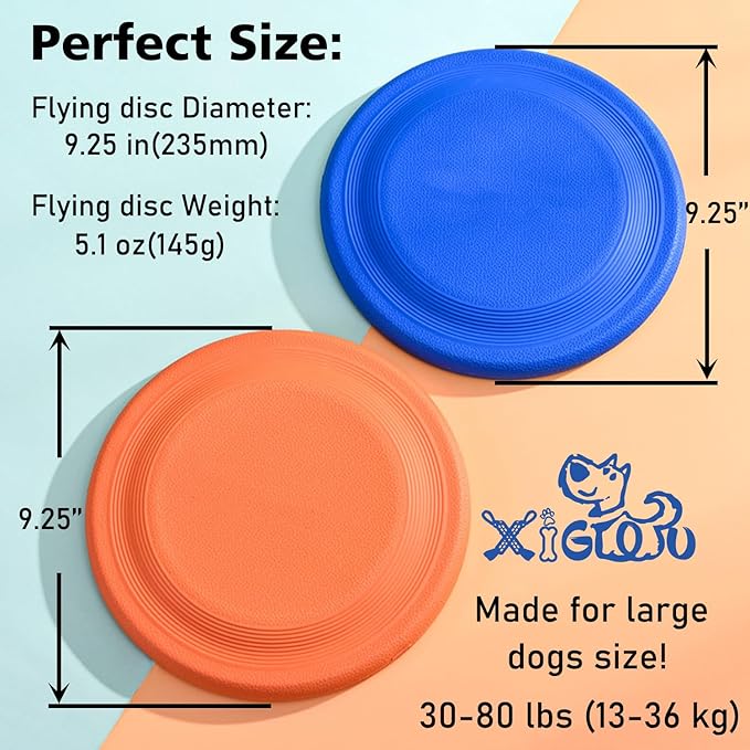 Durable EVA Dog Flying Disc – 9.25" Fetch Toy for Outdoor Play, Medium & Large Dogs