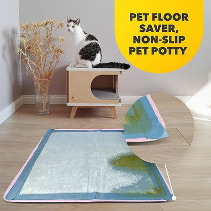 TidyFriend Dog Pee Pad Holder Tray Fits for 24” x 24” Wee Wee Pee Pads - Stable Grip, Raised Edges, Quick-Wipe Silicone Surface Dog Potty Tray Holder for Indoor Flooring Protection (Rose)