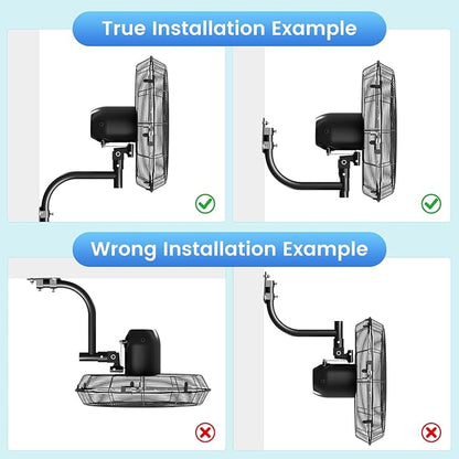 24'' Outdoor Wall Mount Fan, 4 Speed Oscillating Wall Fan with All Sealed Brushless DC Motor, Heavy Duty Industrial Fans, Waterproof Fans for Patios, House, Garage, Commercial, Warehouse, Factory