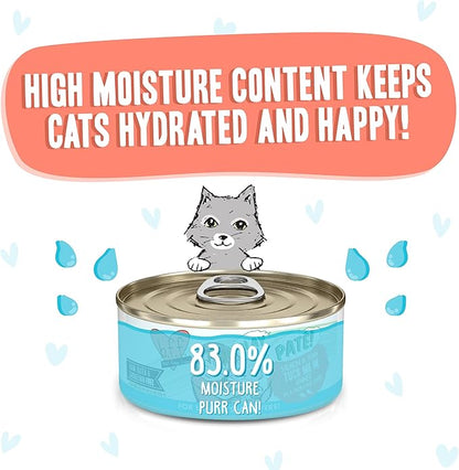 Weruva B.F.F. Play - Best Feline Friend Paté Lovers, Aw Yeah!, Salmon & Tuna Tuck Me in with Salmon & Tuna, 5.5oz Can (Pack of 8)