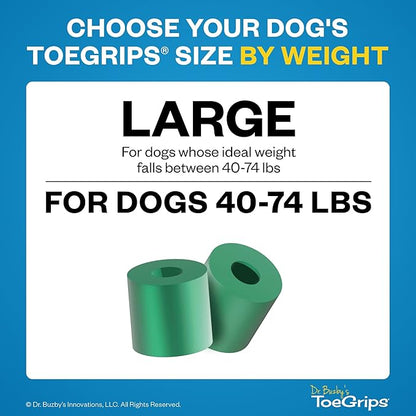 Dr Buzby's Large ToeGrips for Dogs - Instant Traction on Wood/Hardwood Floors - Anti Slip Relief - Grippers for Senior Dogs - Stop Sliding Instantly - Rubber Nails for Paws - 1 Pack (20 Grips)