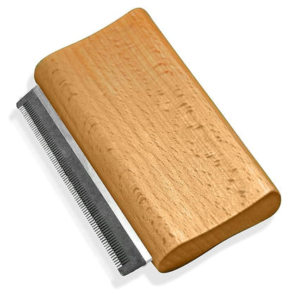 Jocomb Wooden Deshedding Brush for Dogs, Cats & Horses - Gentle Grooming Tool for Thick, Short & Wiry Coats - Dematting Pet Brush for Shedding Control & Comfort