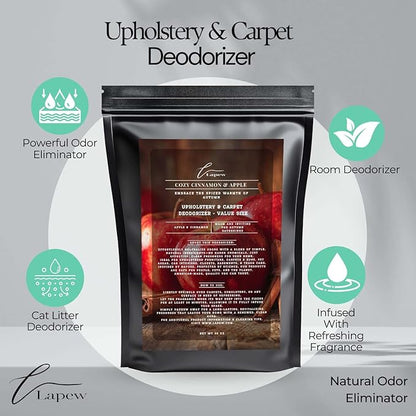 Cozy Cinnamon & Apple Carpet Freshener Powder Refill 36 oz | Powerful Odor Eliminator for Home | Upholstery Deodorizer | Carpet Deodorizer | Pet Urine | Cat Litter Box
