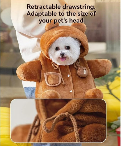 Cat Puppy Plush Outing Backpack Cute Bear Bee Design Anti-Escape Bag for Kitten Cat Small Dog Gift Choice
