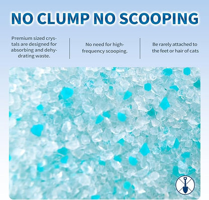 Made4Pets Cat Litter Crystals, Non Clumping Cat Litter Odor Control Kitty Litter Non Clumping No scooping Low Dust, Low Tracking, Lightweight, Dehydrates Waste,Cologne– 25.8 lbs (6 x 4.3 lb Packs)