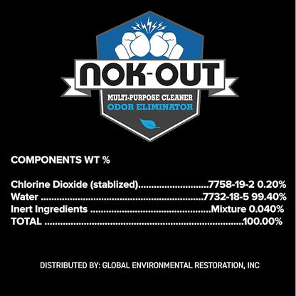 NOK OUT Odor Remover, Pet Deodorizer and Cleaning Spray, Made in the USA, 32 Fluid Ounce Spray, 4-Pack