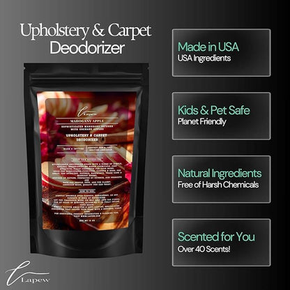 Mahogany Apple Carpet Freshener Powder: Powerful Odor Eliminator for Home, Upholstery Deodorizer, Carpet Deodorizer, Pet Urine, Cat Litter Box - Mahogany Apple Fragrance