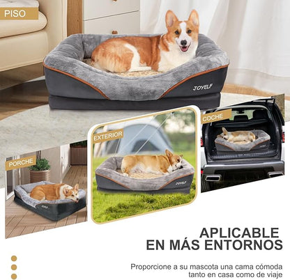 JOYELF Medium Memory Foam Dog Bed Orthopedic Dog Bed & Sofa with Removable Washable Cover and Squeaker Toy as Gift