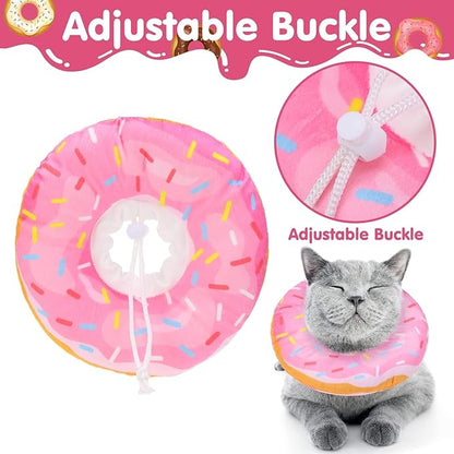 BINGPET Soft Donut Cat & Small Dog Recovery Collar, Adjustable Protective Pet Cone After Surgery