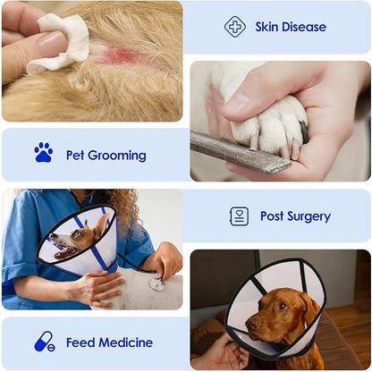 KOESON Dog Cone Collar, Soft Cones for Large Dogs, Professional Large Dog Surgery Recovery Cone with Adjustable Hook & Loop, Comfortable Pet Elizabethan Collars to Stop Licking, Blue L