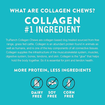 Collagen Rolls - 9" Collagen Rolls for Dogs - Long Lasting Healthy Joint Support Dog Treat - Rawhide Alternative - Skin & Coat Health - Made with Real Peanut Butter, 1 Bag, 3 Count