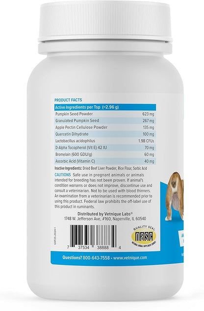 Vetnique Labs Glandex Dog Fiber Supplement Powder for Anal Glands with Pumpkin, Digestive Enzymes & Dog Probiotics for Digestive Health - Vet Recommended - Boot The Scoot (Beef Liver, 2.5oz Powder)