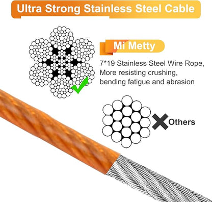 Tie Out Cable for Dogs,150FT Dog Leads,Heavy Duty Tie Out Cable for Large Dogs Up to 125lbs,Durable Dog Runner Tether Line for Outdoor,Yard