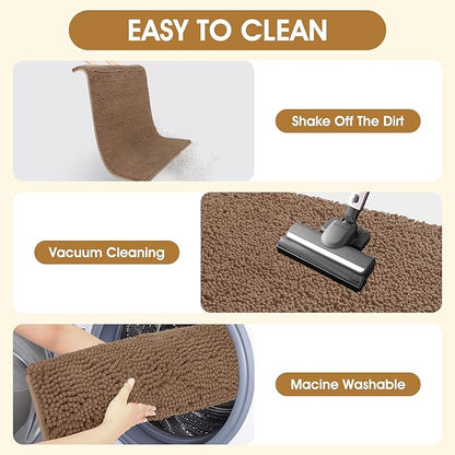 IM HOME 48" x 38" Camel Dog Door Mats for Muddy Paws, Chenille Absorbent Dog Mat, Non Slip Heavy Mud Mat for Dogs, Soft Pet Bed Mat for Entryway, Mud Paws, Inside Floor