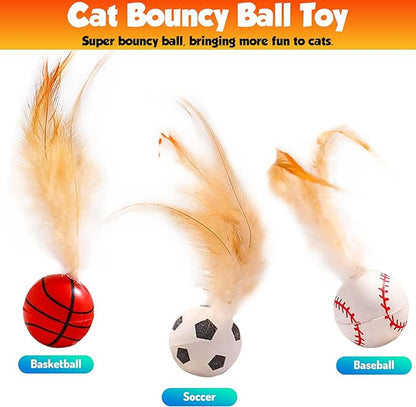 Cat toy pack with 27PCS self play accessories for indoor cats-cat teaser wand, fishing pole, suction cup, ball, string, mouse, feathers and hanging interactive cat toys for kitten Exercise & Chase