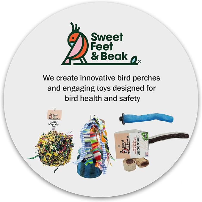 Safety Pumice Perch - Trims Nails and Beak - Promotes Healthy Feet - Safe Non-Toxic Bird Supplies for Bird Cages - Small 8"