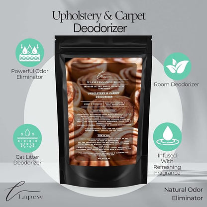 Warm Cinnamon Roll Carpet Freshener Powder 16 oz | Powerful Odor Eliminator for Home | Upholstery Deodorizer | Carpet Deodorizer | Pet Urine | Cat Litter Box