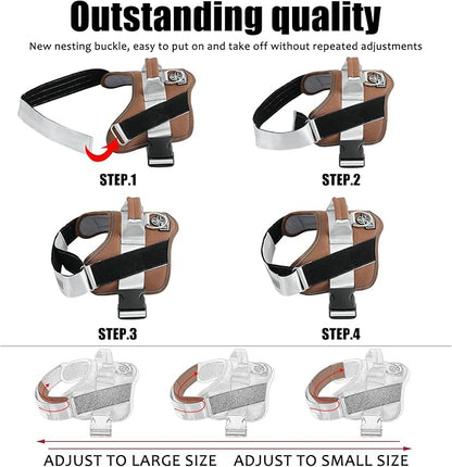 Bolux Dog Harness, No-Pull Reflective Dog Vest, Breathable Adjustable Pet Harness with Handle for Outdoor Walking - No More Pulling, Tugging or Choking