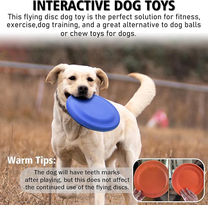 Indestructible Dog Flying Disc – 9.25" Bite-Resistant Rubber Flyer for Medium & Large Dogs