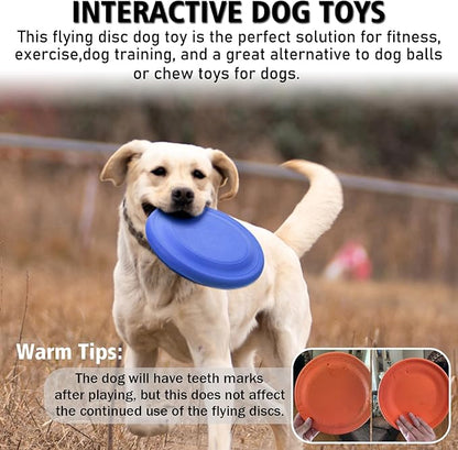Indestructible Dog Flying Disc – 9.25" Bite-Resistant Rubber Flyer for Medium & Large Dogs