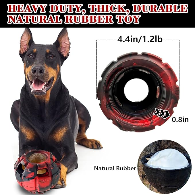 Yipetor Frozen Treat Dispensing Dog Toy – Durable Rubber Puzzle for Power Chewers