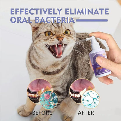 Pet Clean Teeth Spray, Teeth Cleaning Spray for Dogs & Cats, Targets Tartar & Plaque, Eliminate Bad Breath, Without Brushing