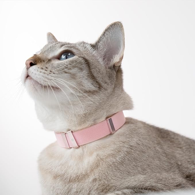 Safety Cat Collar - U.S. IDA Gold Award Design, Stretchy Elastic Quick Release Non Breakaway Cat Collar Light Weight for Kitten All Small Medium Large Cats (Olive, S (5.9-11.8 inch))