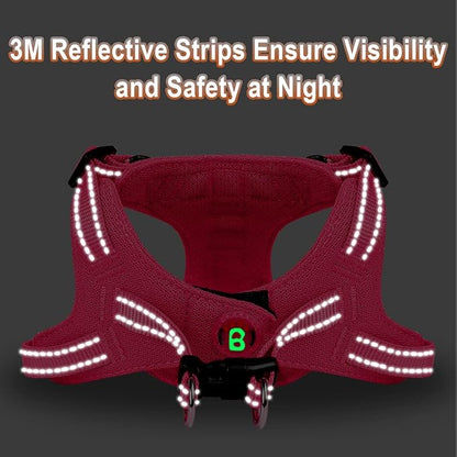 Dog Harness Step in Dog Vest Harness, Reflective Adjustable Puppy No Pull Harness Breathable Soft for Small and Medium Dogs Cats, Pink, XXS