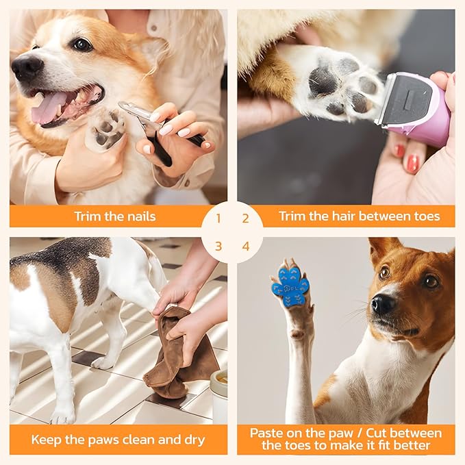 Non-Slip Paw Protector Pads for Senior Dogs, Anti-Slip Rubber Traction Stickers, Help Dogs Walk on Hardwood Floor, Pink 48pcs, XL for 41-60lbs
