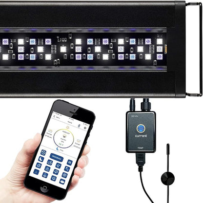 CURRENT USA 48"-60" Inch Orbit Marine LED Saltwater Reef Marine Aquarium Light with Bluetooth App Control | Wireless Lighting & eFlux Wave Pump Control for Fish Tank (4203)
