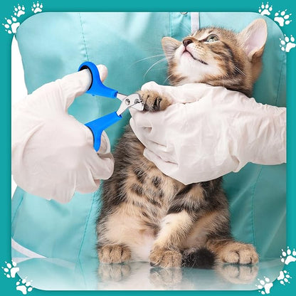 Patelai 5 Pcs Cat Bathing Bag Set Cat Grooming Bag Adjustable Pet Shower Net Muzzles Nail Clipper Tick Remover Tool Massage Brush(Green White)